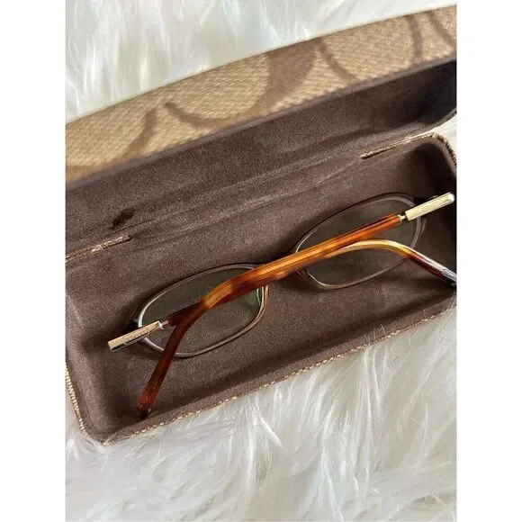 Coach Margarete toffee Eyeglasses Frames Full Rim Transparent Brown Clear Womens - Picture 2 of 9